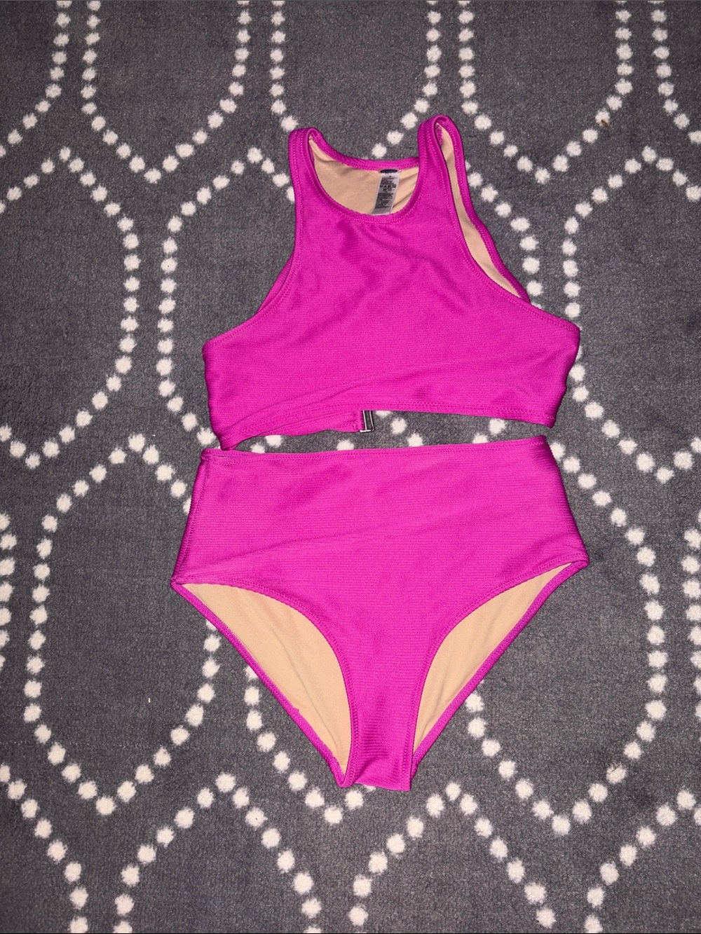 Old Navy Hot Pink High-Waist Tank Bikini